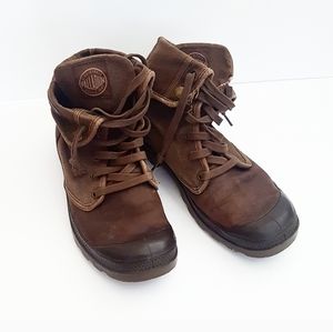 PALLADIUM Brown Baggy Canvas Brown Ankle Boots